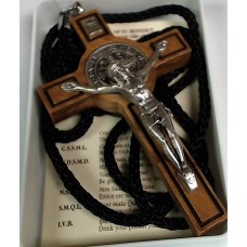 Wood Benedictan Crucifix with cord